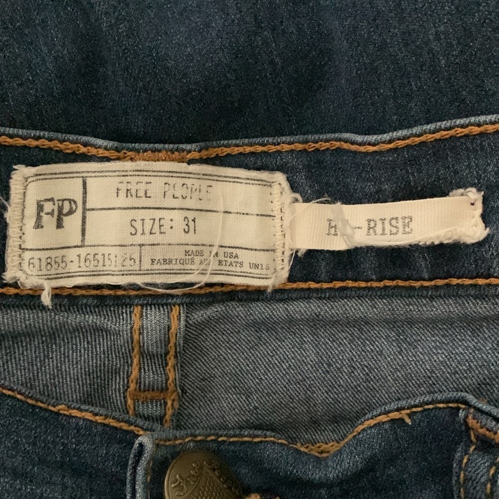 Free People High Rise Women Jeans - Blue Woman’s Size 31 - Picture 3 of 4